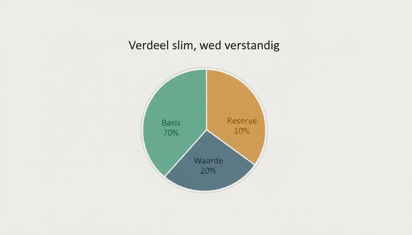 Cirkeldiagram met percentageverdeling van budget