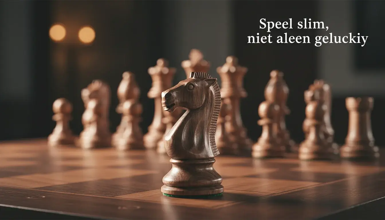 Schaakstukken op bord die strategisch denken symboliseren