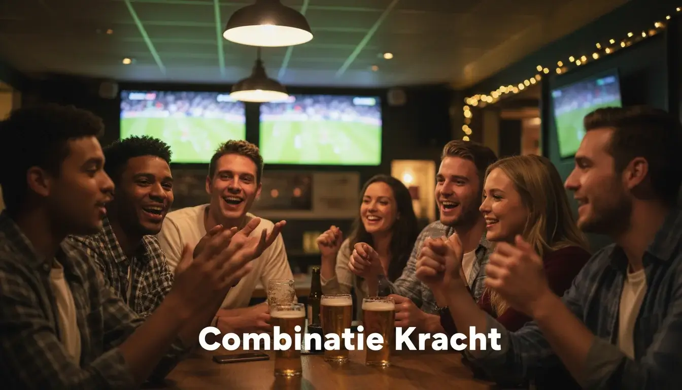 Meerdere voetbalwedstrijden tegelijk op schermen in een sportsbar