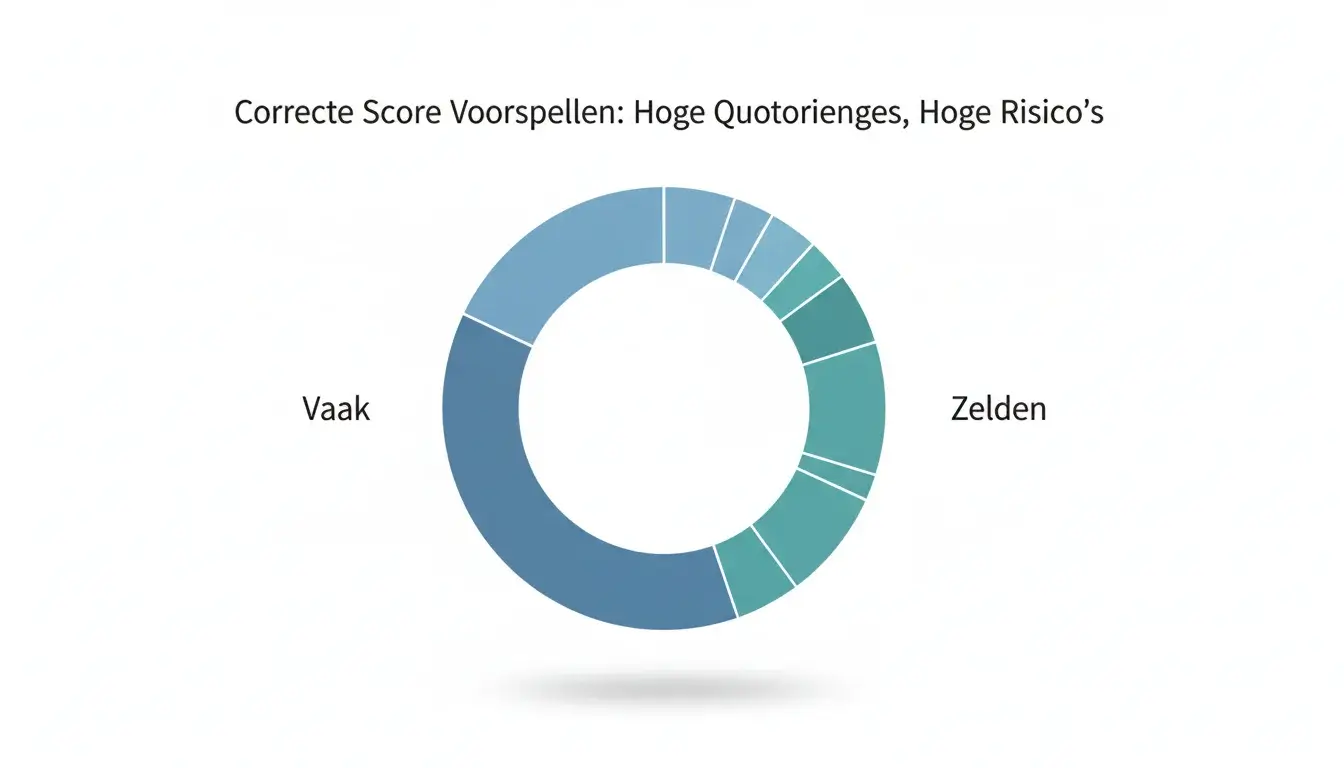 Cirkeldiagram met verdeling van meest voorkomende voetbaluitslagen