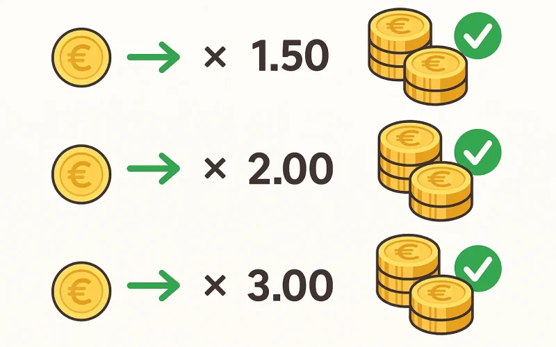 Decimale odds berekening met inzet maal quotering voor totale uitbetaling