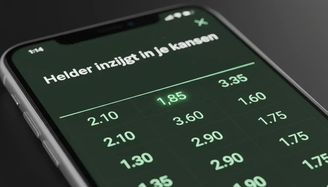 Close-up van sportquoteringen op een digitaal scherm