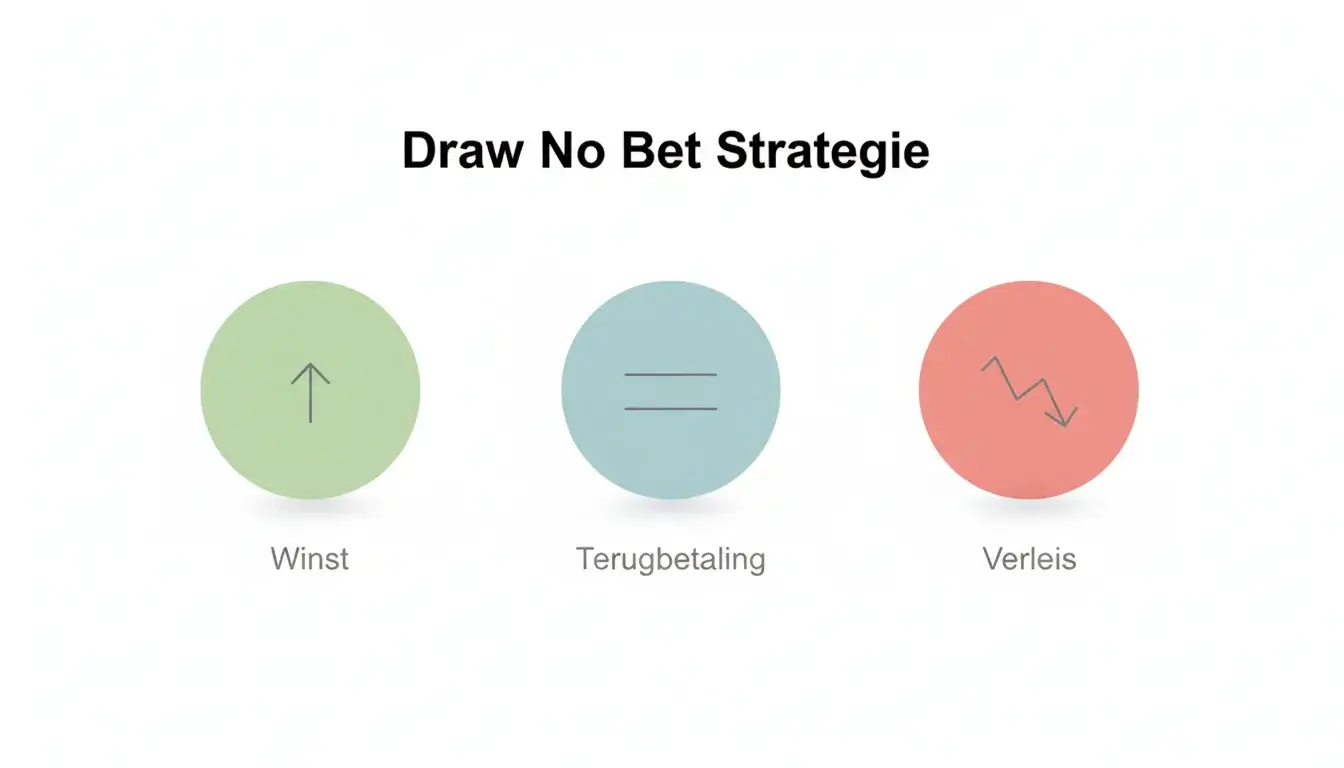 Schematische weergave van drie mogelijke uitkomsten bij Draw No Bet