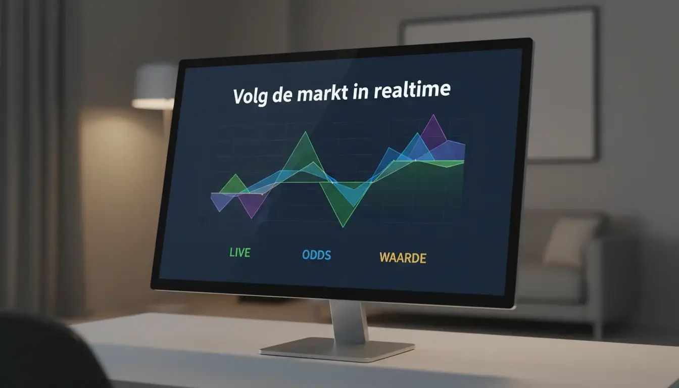 Scherm met bewegende odds en quoteringen