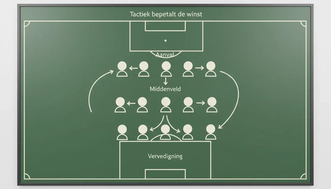 Tactisch bord met voetbalopstelling en strategie