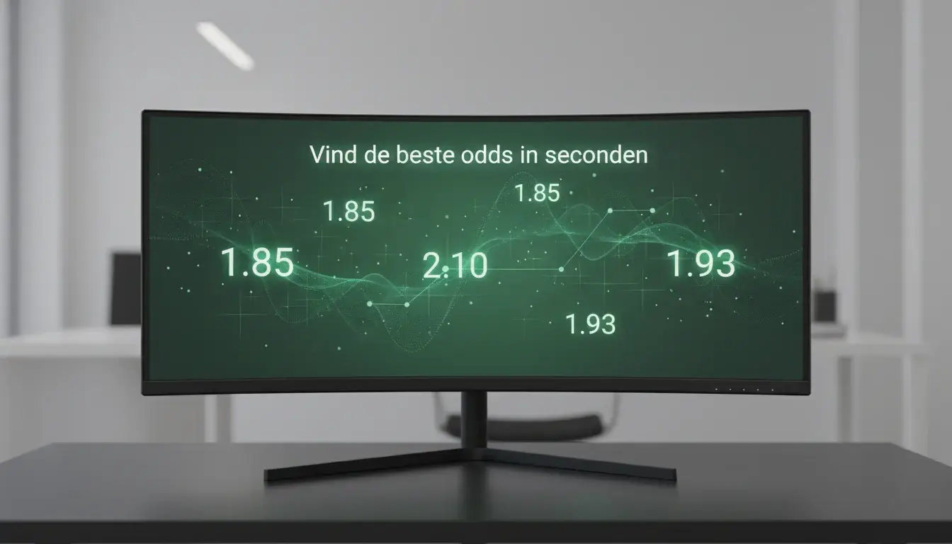Computerscherm met vergelijkingstabel van sportquoteringen