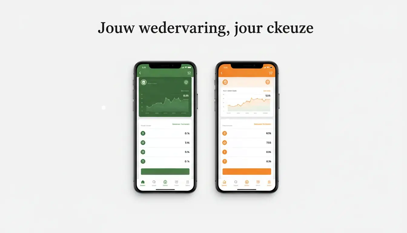 Twee smartphones naast elkaar met verschillende betting apps
